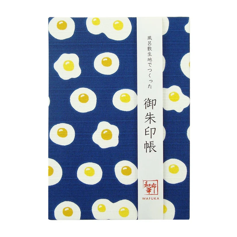 Wafuka Goshuincho 24 Fold Accordion Notebook Fried Egg Pattern