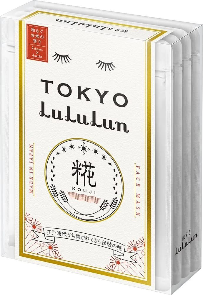 Lululun Tokyo Face Mask Pack (Relaxing Rice Scent) 7 Sheets x 4 Packs