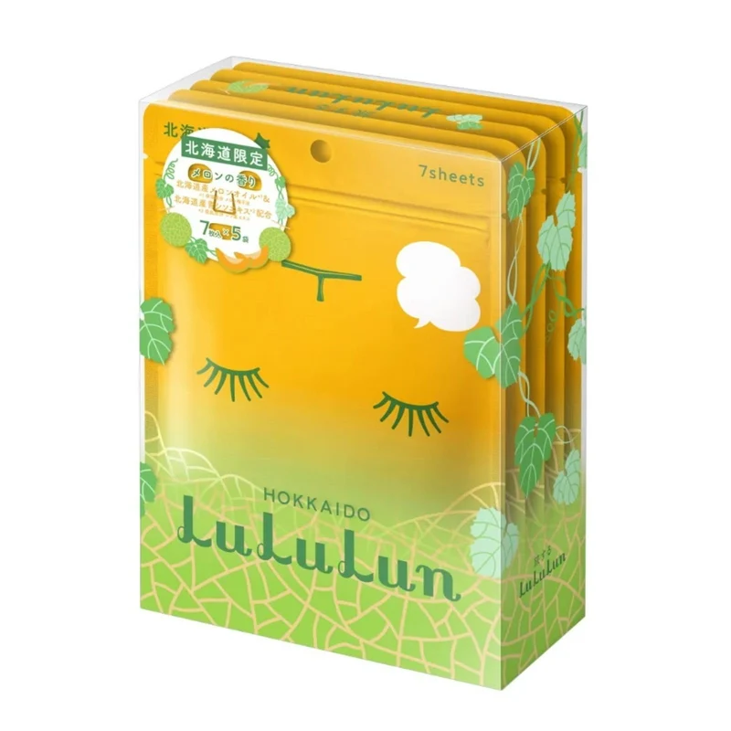 LuLuLun Hokkaido Face Mask Pack (Melon Scent) 7 Sheets x 5 Bags
