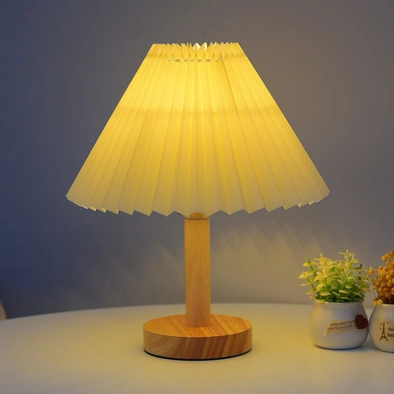 Lampe de Table Tactile Coréenne en Bois Massif