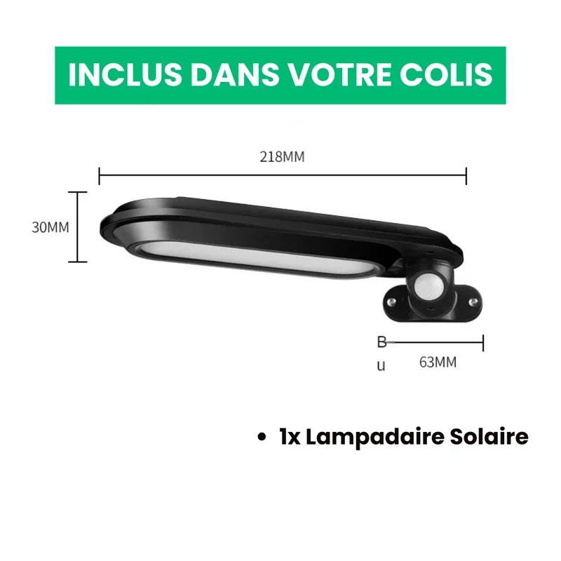 Lampadaire Solaire Détecteur de Mouvement Puissant