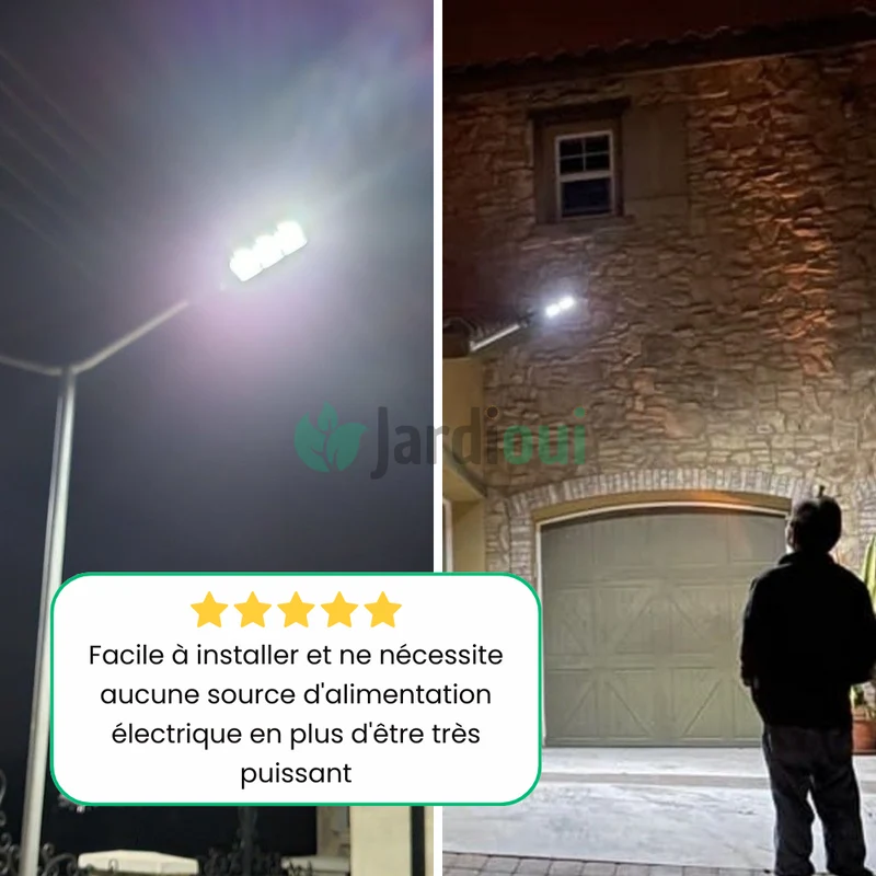 Lampadaire Solaire Extérieur Détecteur de Mouvement Ultra-Puissant