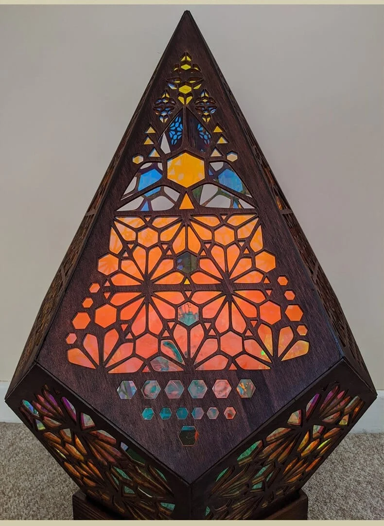 Lampe Bohémienne artisanale en bois
