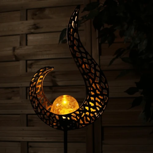 Lampe Solaire de Jardin en Fer Massif