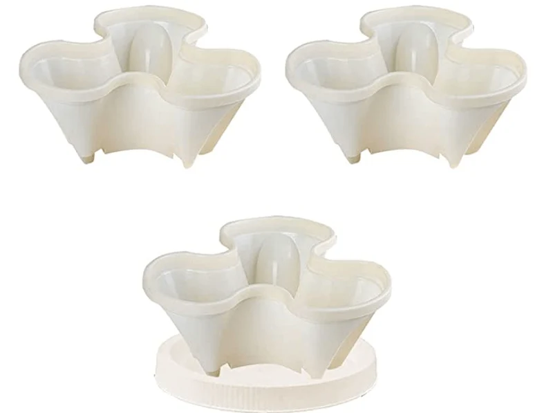 Pot en tour de fleur empilable (lot de 2 +1 Offert)