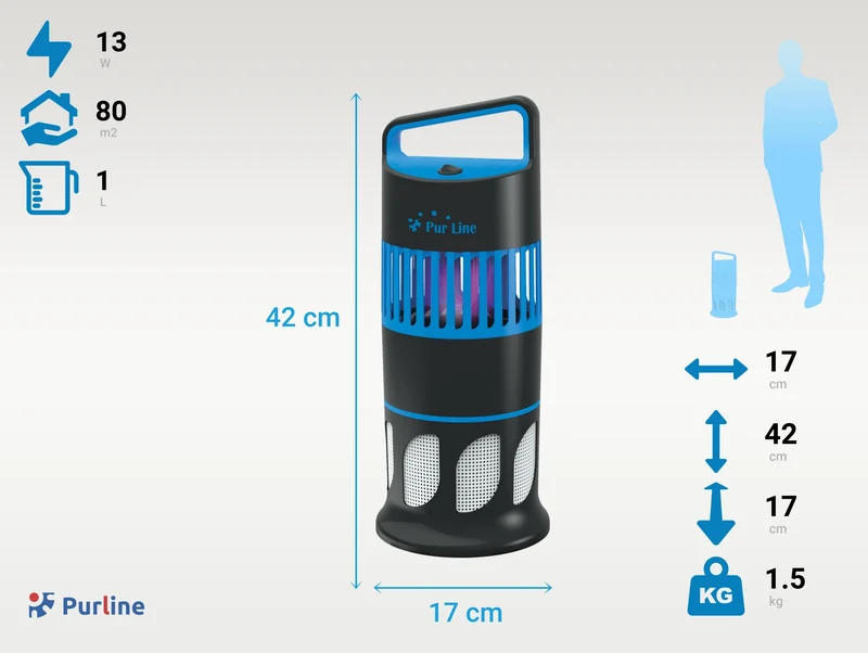 Lampe Anti-Moustiques 7W avec ventilateur d'absorption et lumière ultraviolette