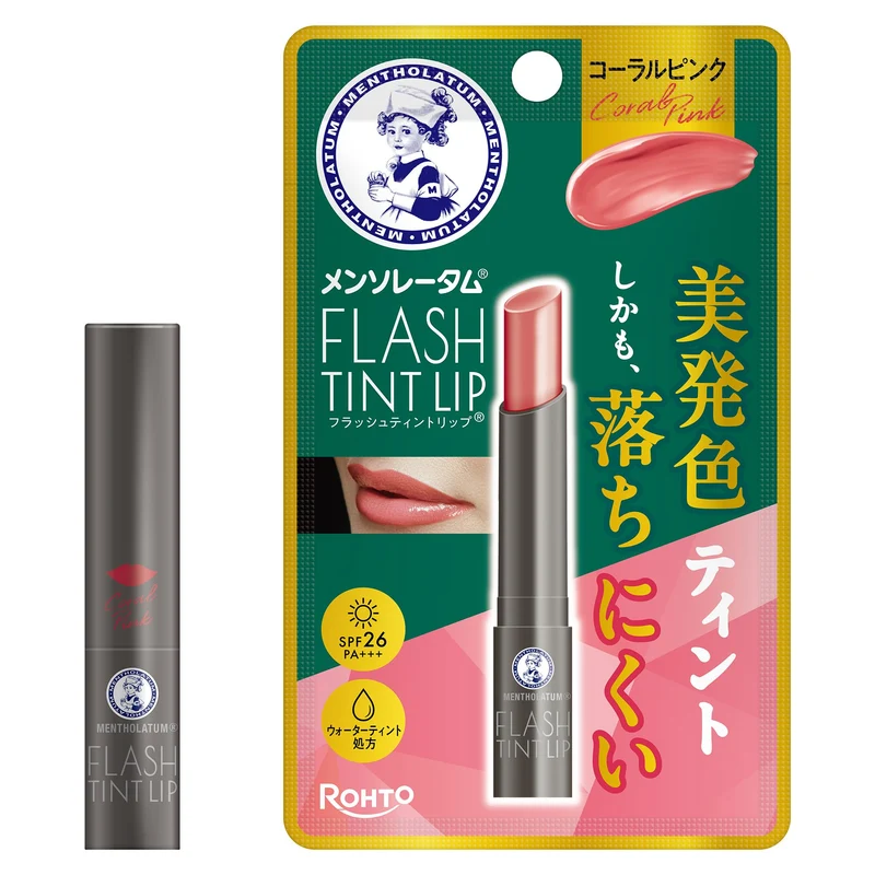 Rohto Mentholatum Flash Tint Lip Coral Pink 2g