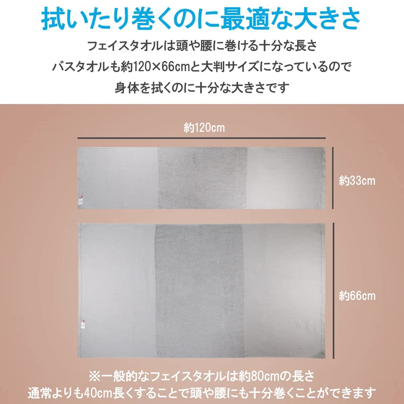 Imabari Sauna Imabari Sauna Towel Set 2 Large Quick-Dry Towels Gray