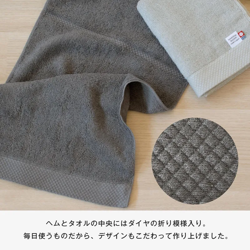 Broome Imabari Certified Hotel-Style Face Towels 3-Piece Set Ciel Cotton 100%