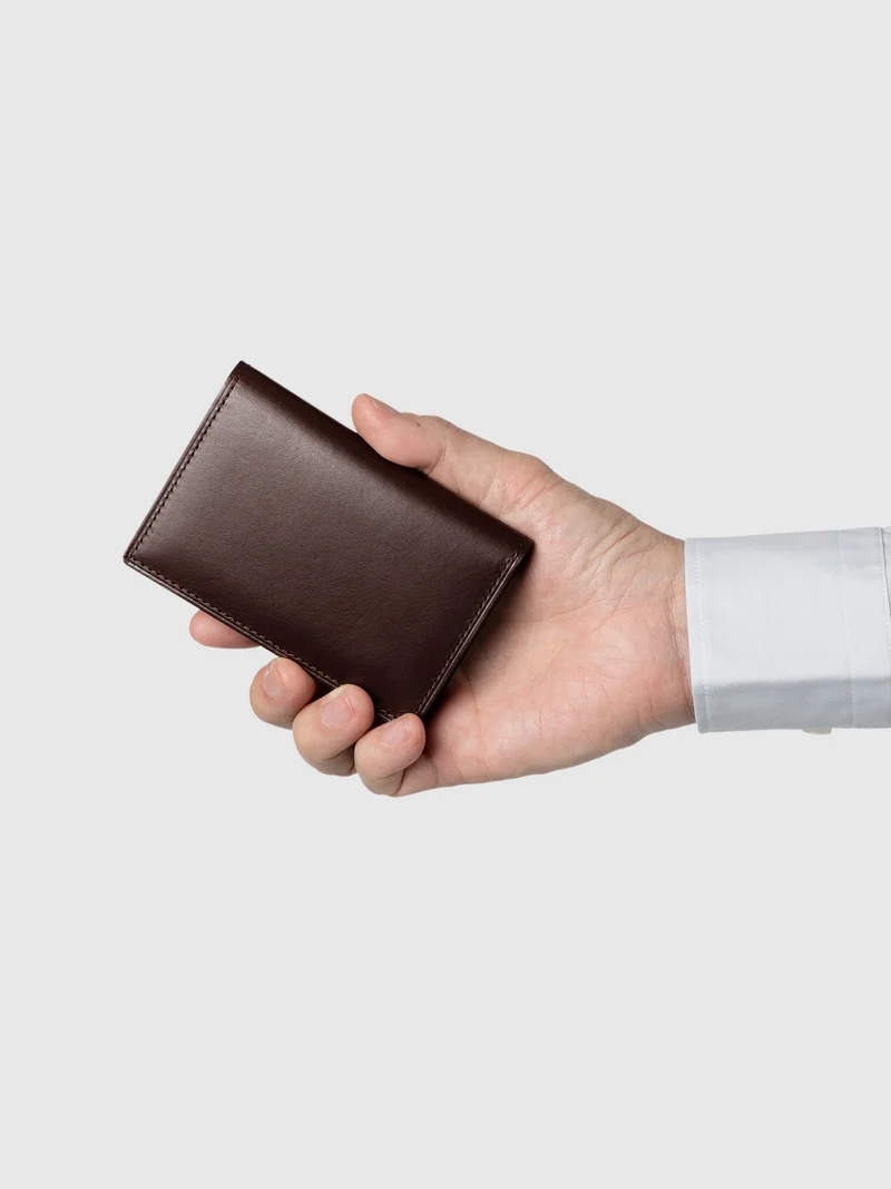 TSUCHIYA KABAN Italian Hard Vachetta Leather Business Card Holder Made in Japan
