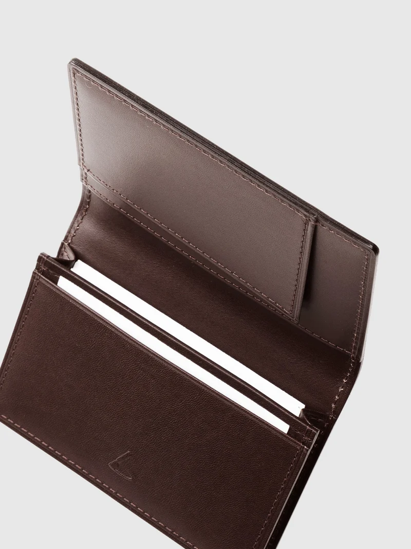 TSUCHIYA KABAN Italian Hard Vachetta Leather Business Card Holder Made in Japan