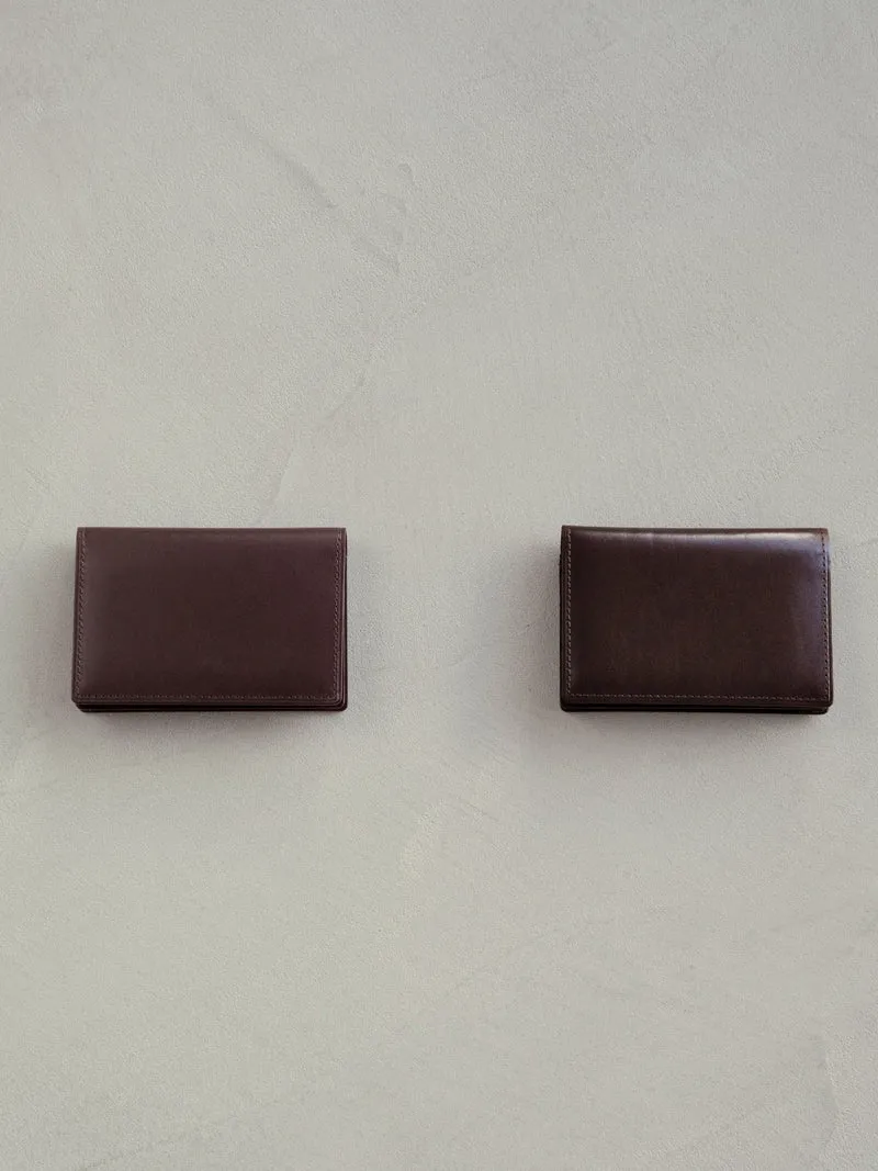 TSUCHIYA KABAN Italian Hard Vachetta Leather Business Card Holder Made in Japan