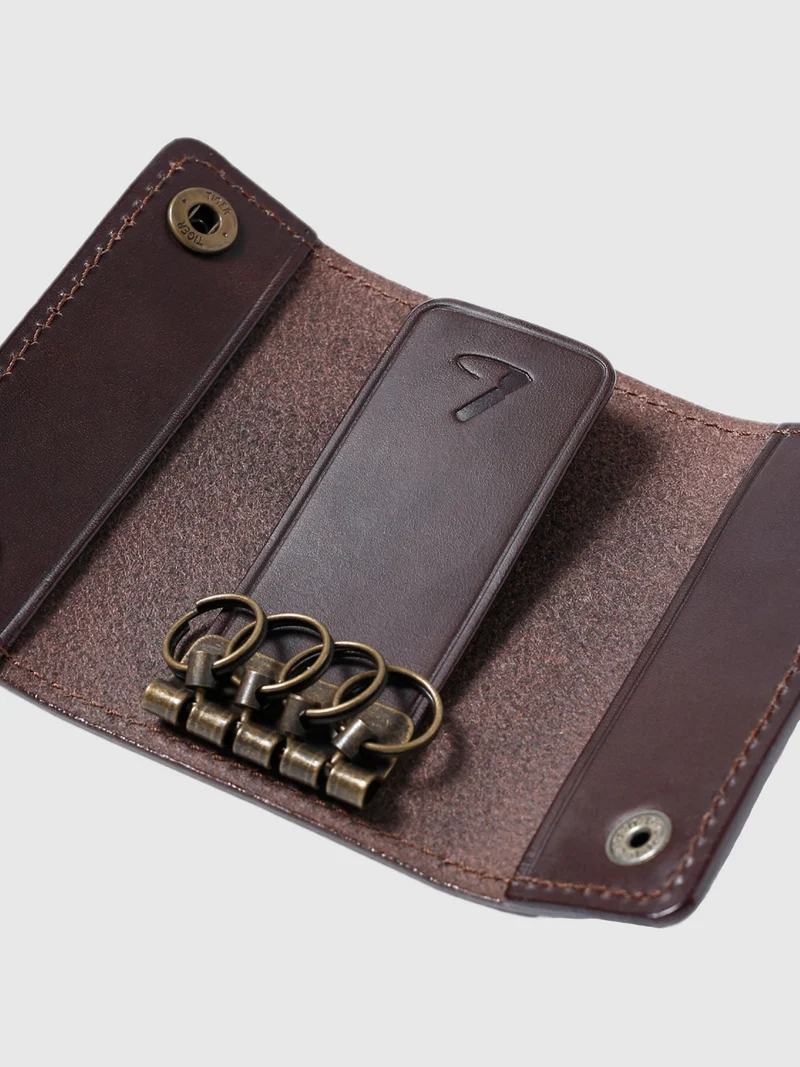 TSUCHIYA KABAN Natura Leather Key Case Nude Leather Made in Japan