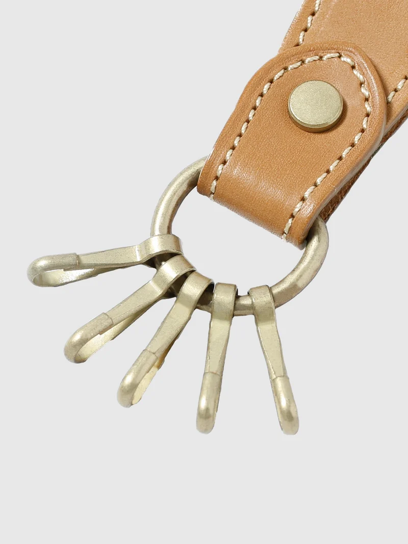 TSUCHIYA KABAN Natura Leather Key Holder Nude Leather Made in Japan