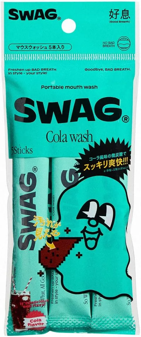 SWAG Cola Wash Mouthwash Breath Care Rinse 5 Packs