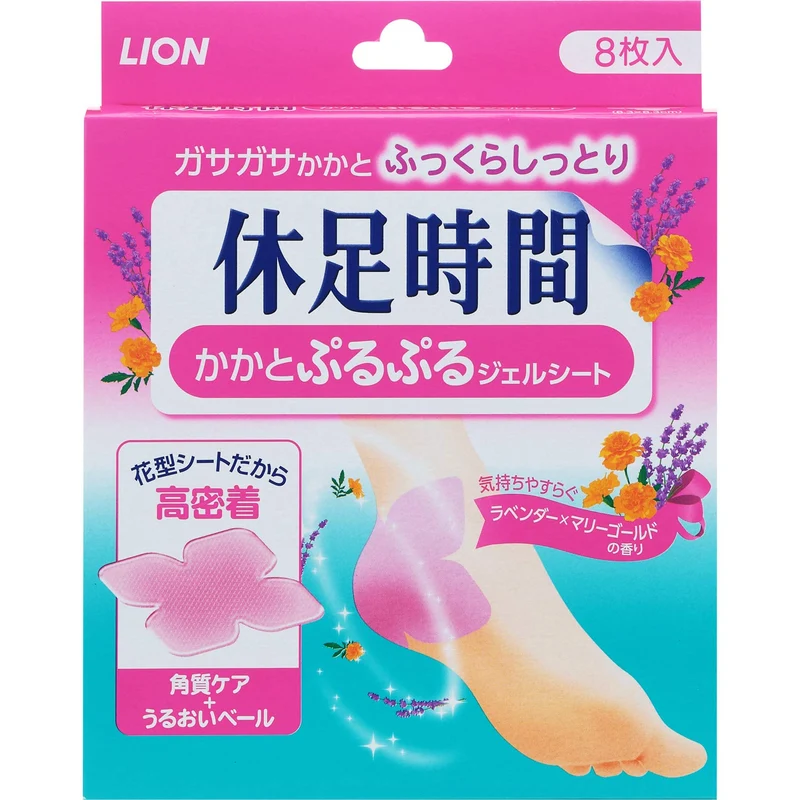 LION Resting Time Heel-Puru-Puru Gel Sheet 8 sheets