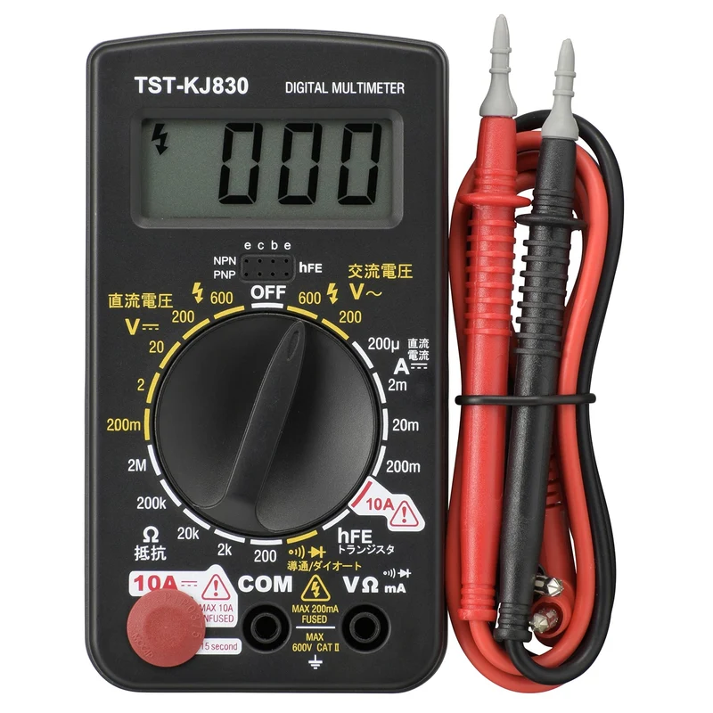 Ohm Electric Digital Tester Popular large rotary switch with transistor check function TST-KJ830 08-1288 OHM