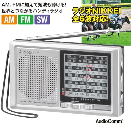 Ohm Electric Shortwave Handy Radio AM/FM/SW1-9 Wide FM Cell AC 100V RAD-H330N