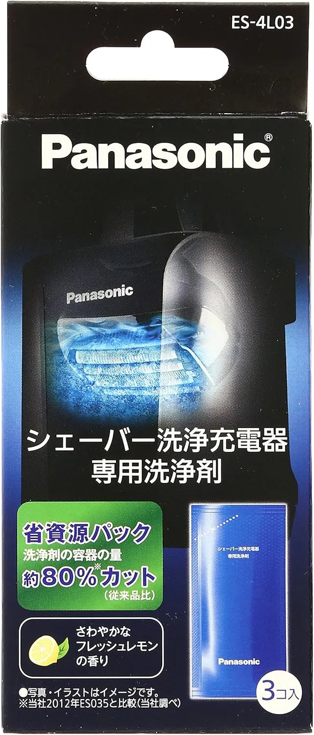 Panasonic Shaver Cleaning Cartridge for Lamdash Cleaner 3-Pack ES-4L03