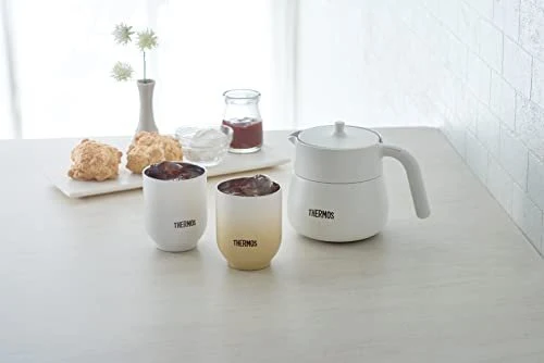 Thermos vacuum insulated teapot with strainer 450ml light gray